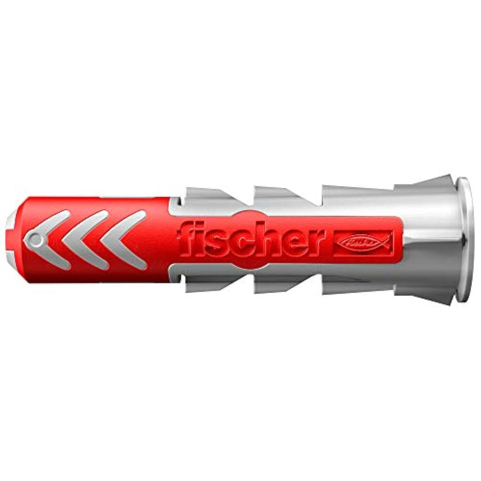 fischer DuoPower packaging displaying 100 plugs for quick installations