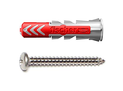 fischer DuoPower packaging shows the complete plug and screw set for quick projects