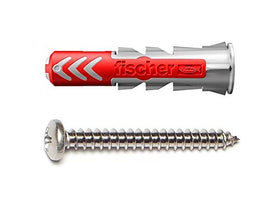 fischer DuoPower packaging shows the complete plug and screw set for quick projects