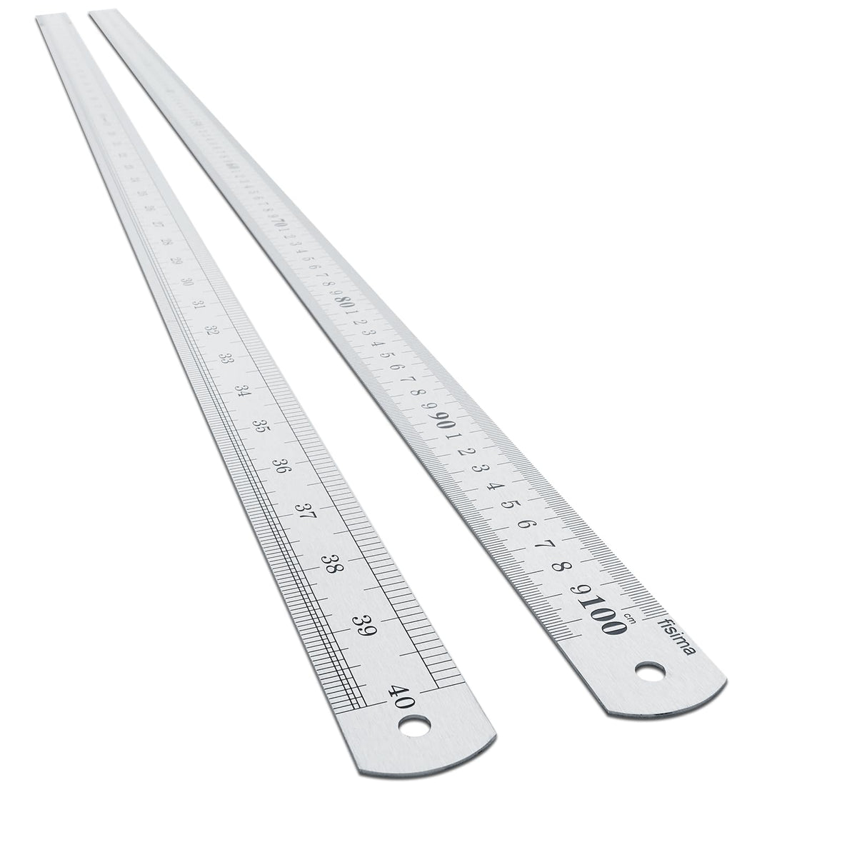 Fisima large stainless steel ruler showing 100 cm length for precise measurements