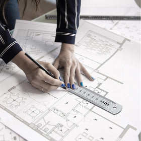 Fisima ruler with different measurement sides for cm and inches