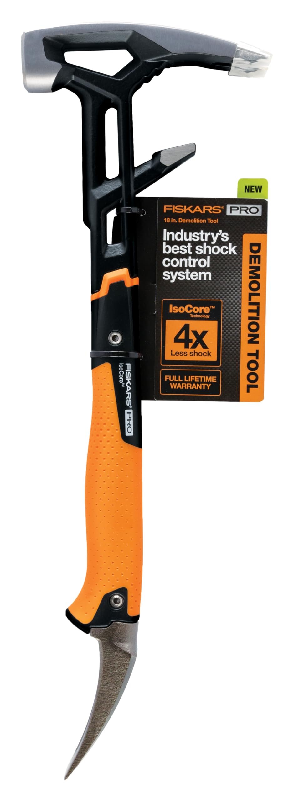 Fiskars IsoCore wrecking bar 18-inch showing vibration reduction and compact design