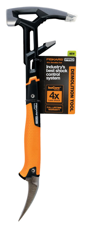 Fiskars IsoCore wrecking bar 18-inch showing vibration reduction and compact design