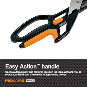 Fiskars PowerArc tin snips softgrip texture for comfortable use