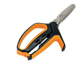 Fiskars PowerArc Easy Action Shears curved blades enable easier cuts through thick materials