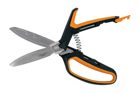 Fiskars PowerArc Easy Action Shears ergonomic handle demonstrates comfortable grip for reduced fatigue