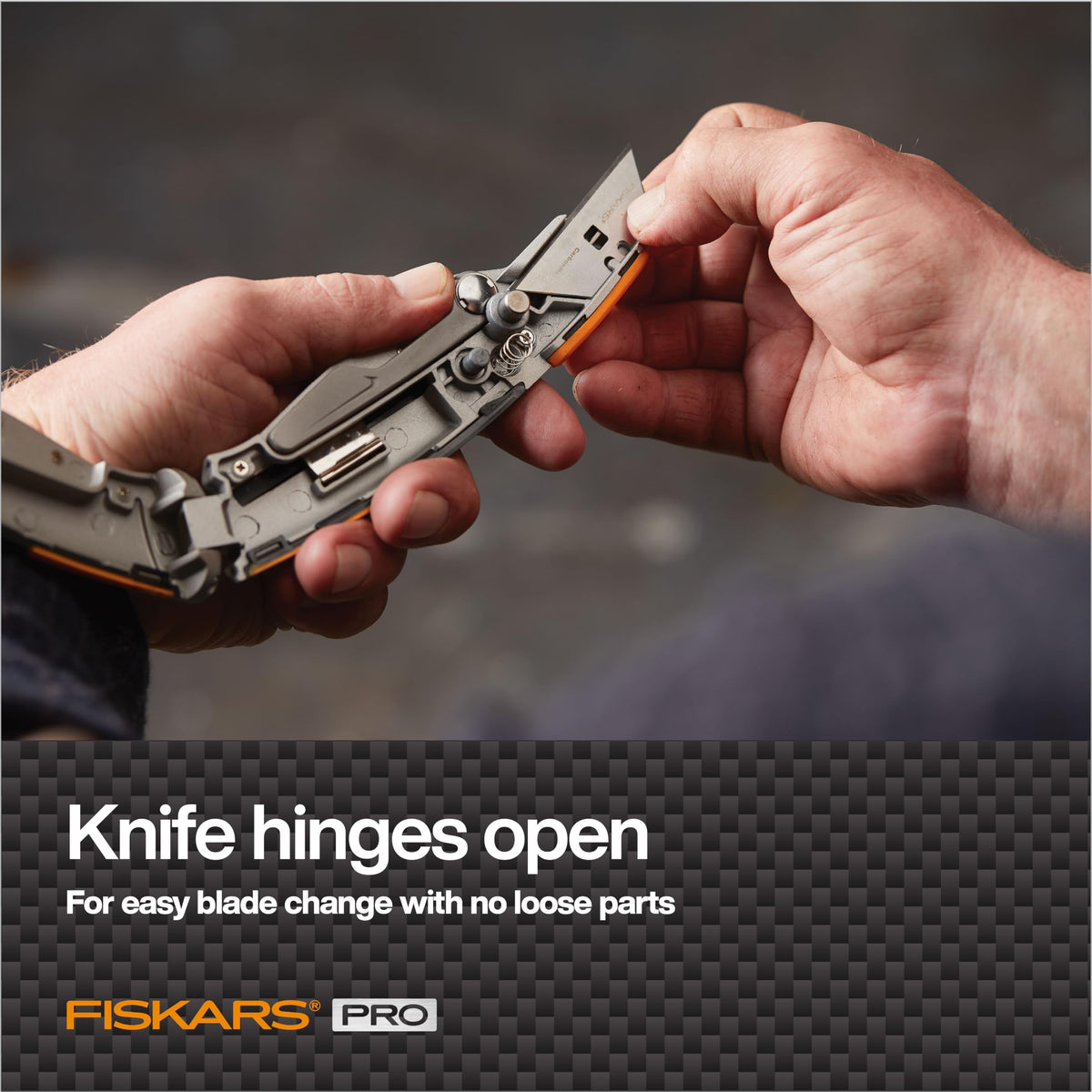 Fiskars Pro Fixed Knife includes Carbon AX blade for longer life.