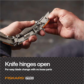 Fiskars Pro Fixed Knife includes Carbon AX blade for longer life.