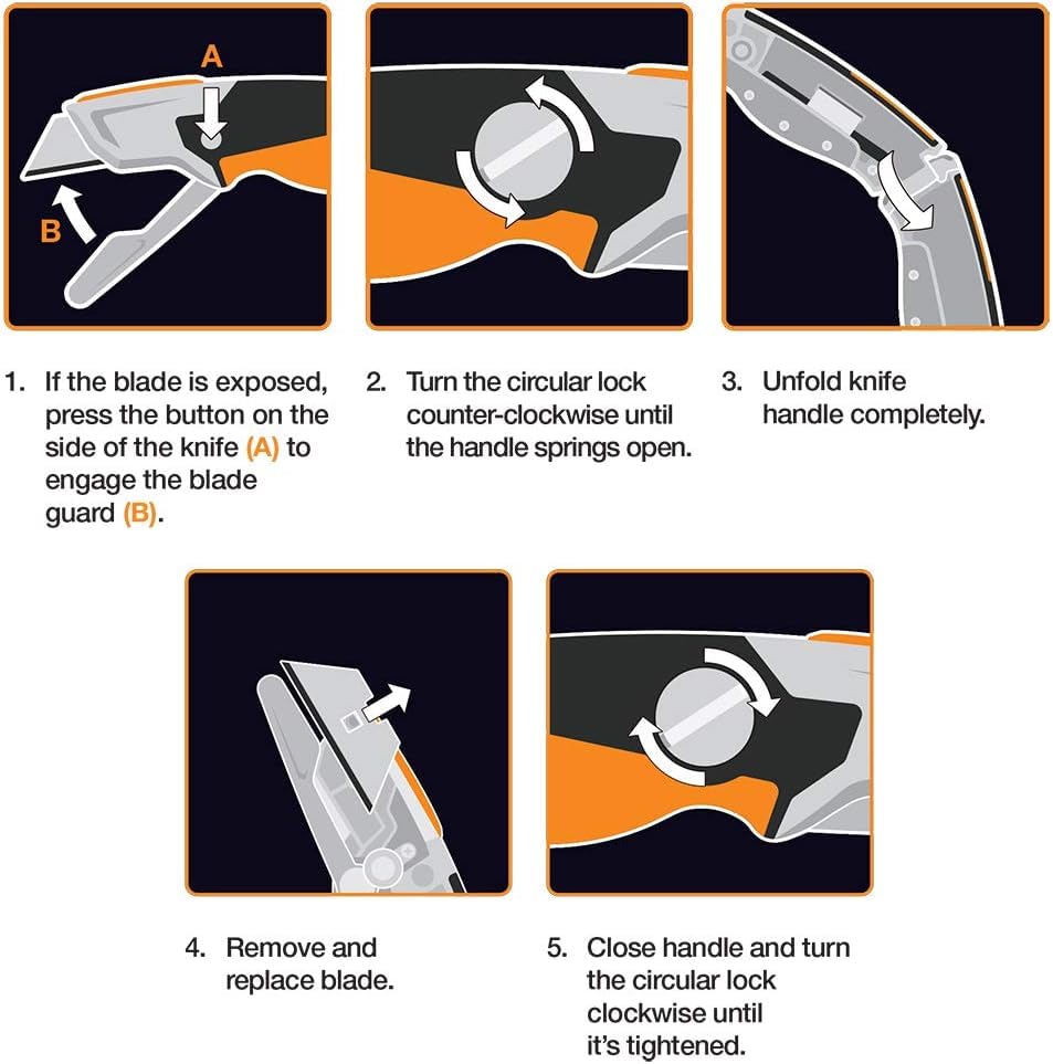 Fiskars Pro Fixed Knife design reduces loose parts clutter.