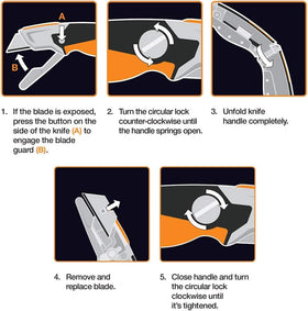 Fiskars Pro Fixed Knife design reduces loose parts clutter.
