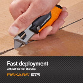 Fiskars Pro Folding Knife dual-lock mechanism prevents blade release