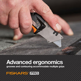 Fiskars Pro knife built with full-metal construction for durability.