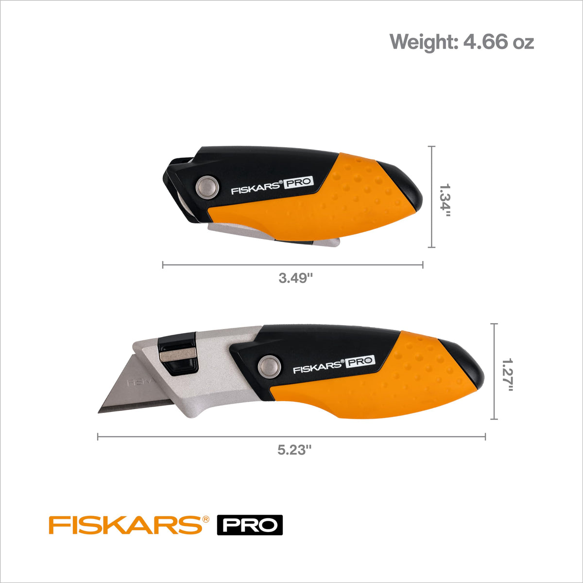 Fiskars Pro Folding Knife with pocket clip ready for quick access