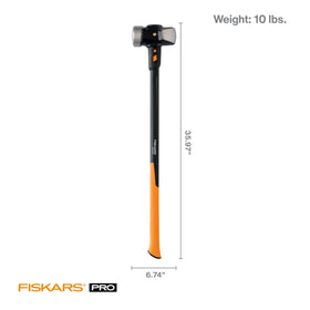 Fiskars Pro IsoCore 10 lb sledge hammer riveted head ensures durability and safety