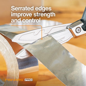 Fiskars Pro PowerArc Shop Shears in rust-resistant stainless steel construction for durability
