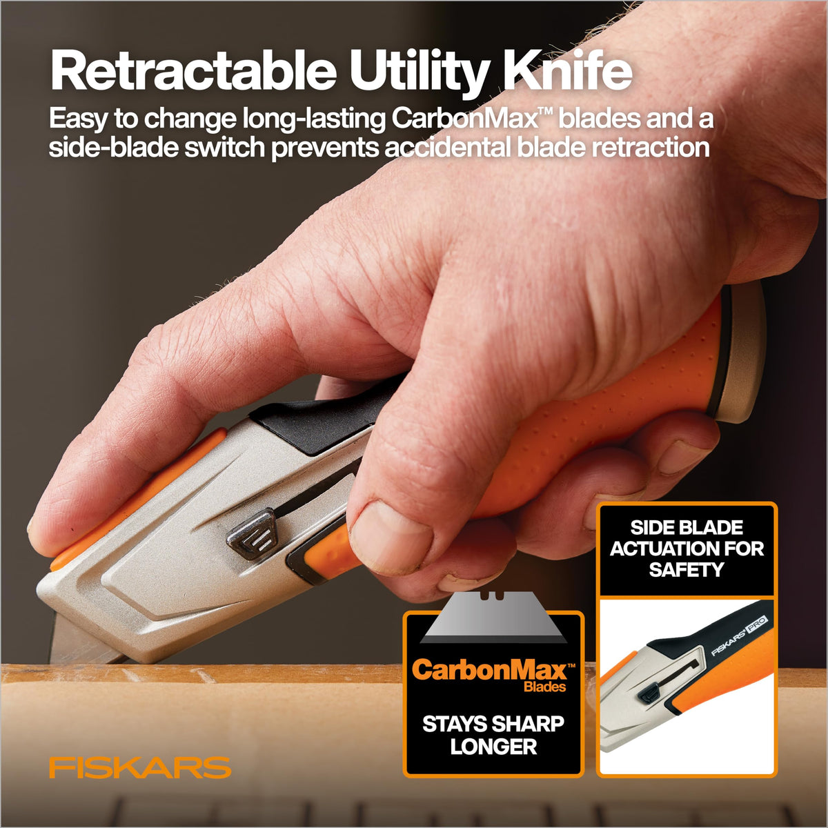 Fiskars Pro retractable knife lock demonstrates secure mechanism