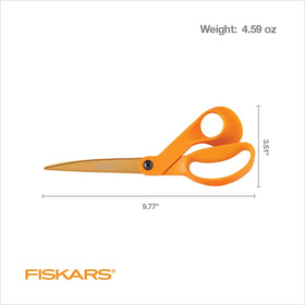 Fiskars Titanium Shop Shears 9in orange stainless steel body for lasting sharpness