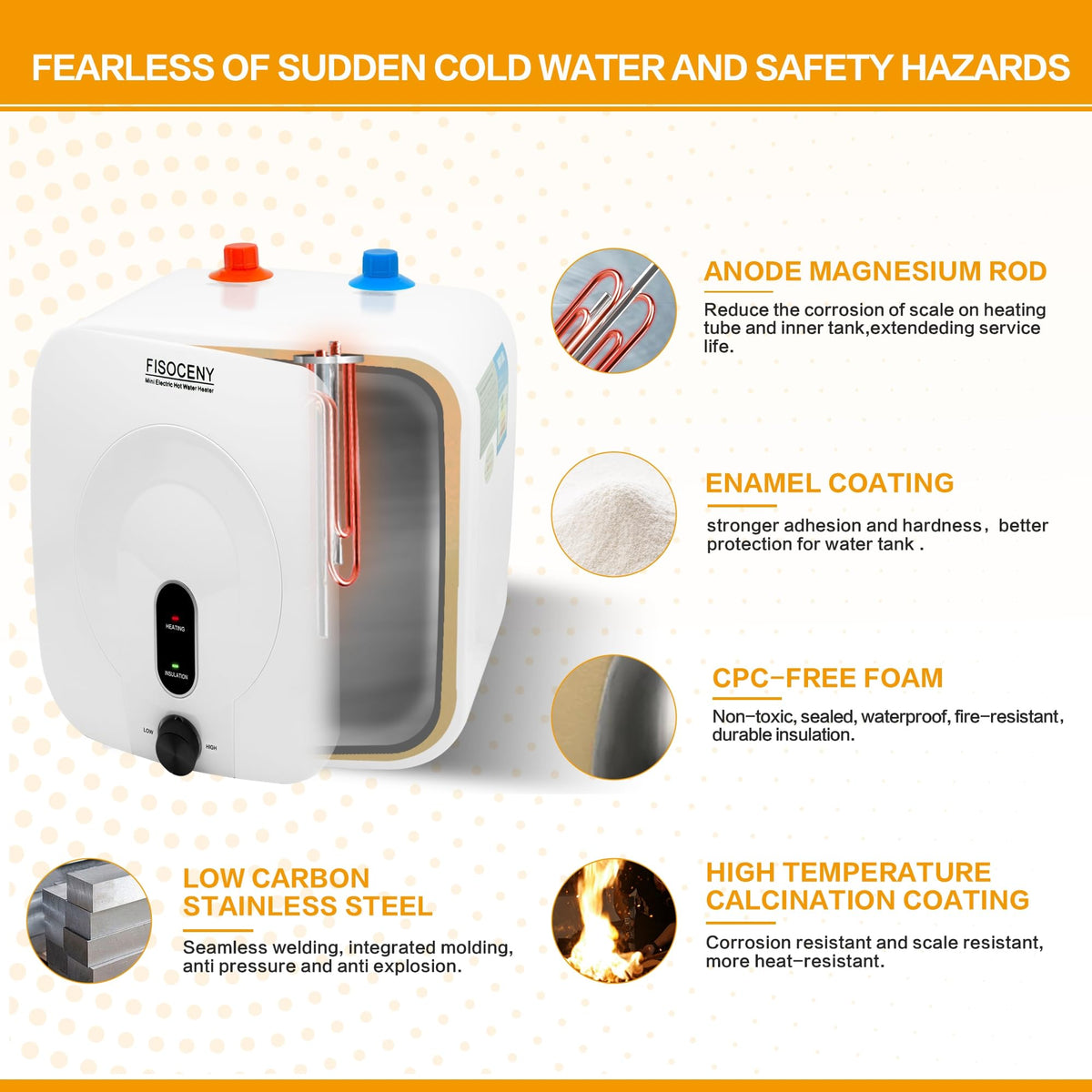 Fisoceny RV kitchen use demonstrating portable hot water on the go