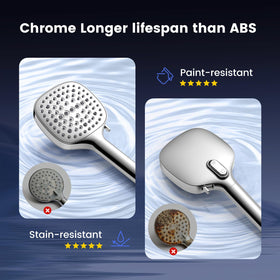 Fitespot filtered shower head installation shows quick, tool-free setup.