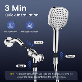 Fitespot filtered shower head nozzles stay clean to maintain strong spray.