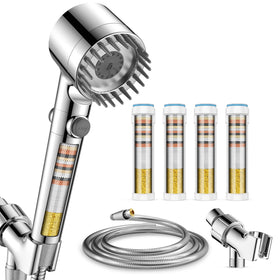Fitespot Ion Drops shower head in chrome delivers filtered water for a refreshing shower.