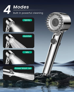Fitespot Ion Drops power jet mode for thorough rinsing of hair and body.