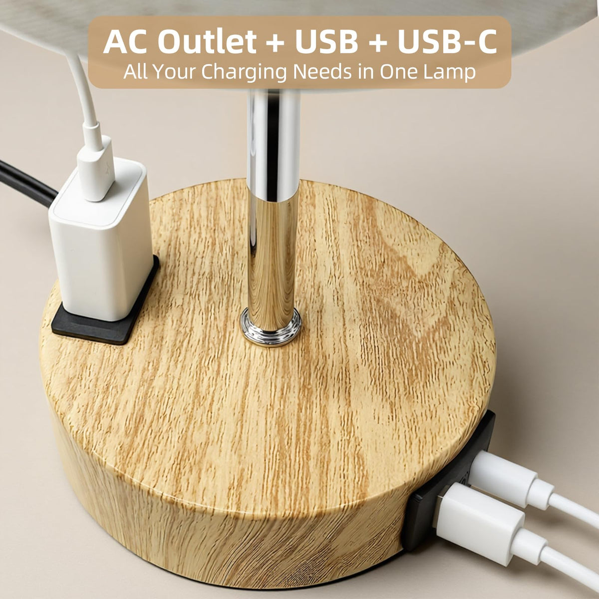 Fitfull table lamp nightstand with 3-level dimming for ambient to task lighting.
