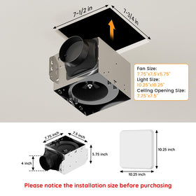 Fitop exhaust fan light assembly showing integrated lighting.