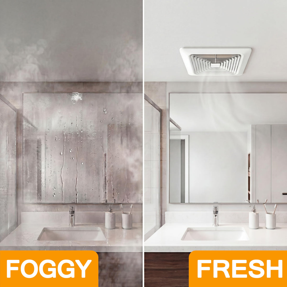 Fitop compact ceiling-mounted fan fits retrofit spaces between joists.