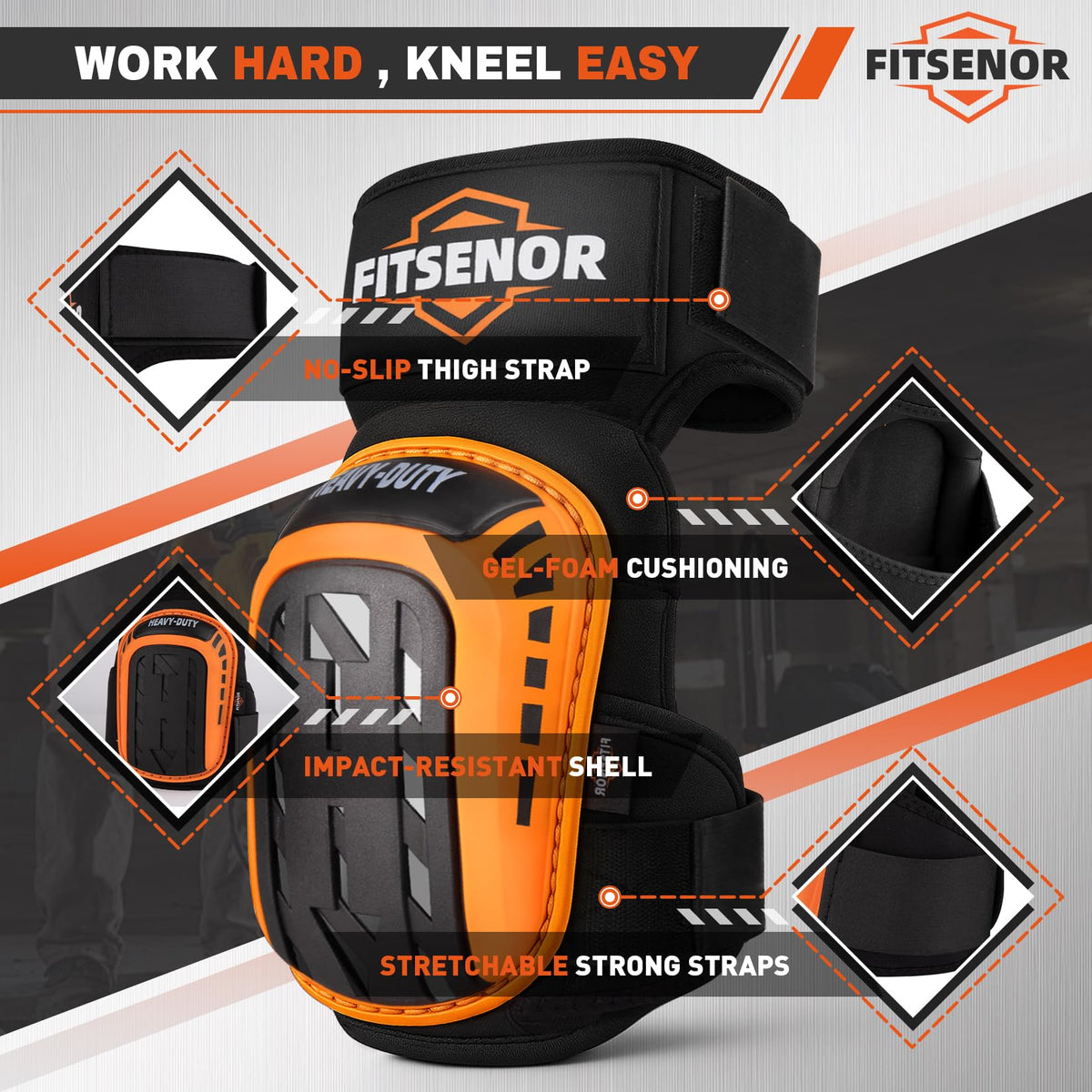 FITSENOR knee pads are multi-functional for gardening, roofing, flooring and more.