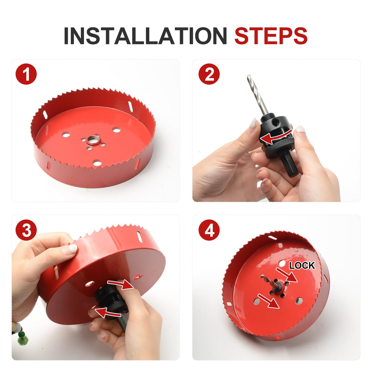 Fivelake hole saw material range illustrating versatility across plastics and thin metals