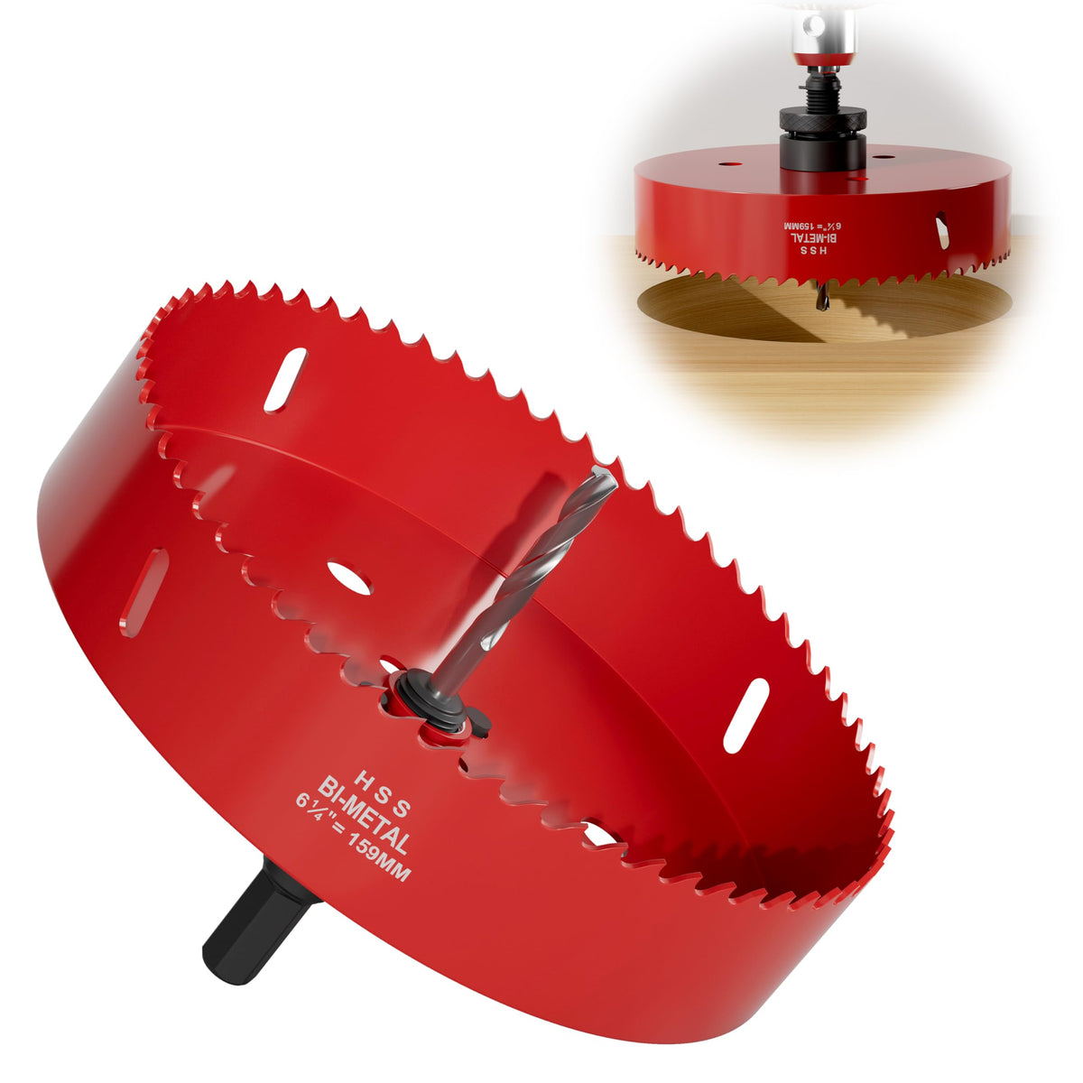 Fivelake hole saw teeth close-up highlighting durable M42 steel for sharp, efficient cuts