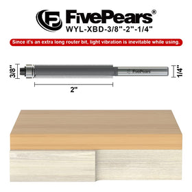 FivePears flush trim bit showing 3/8 inch diameter for clean flush cuts.