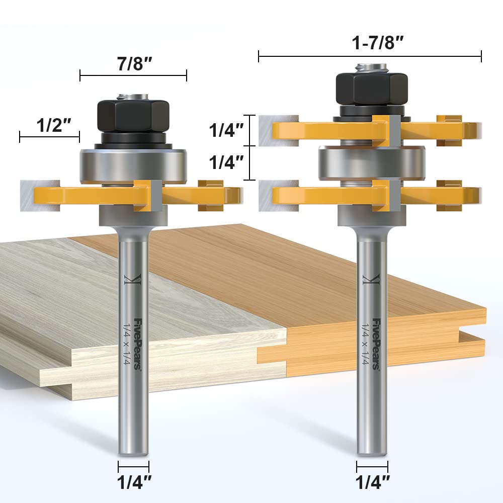 FivePears groove router bit set for clean groove joinery
