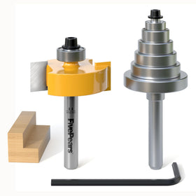 Fivepears rabbet router bit with bearings provides stable, precise rabbet cuts for clean joints.