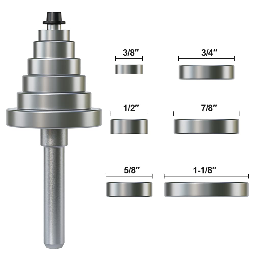 Fivepears rabbet router bit with 1/4 inch shank is versatile for handheld and benchtop routers.