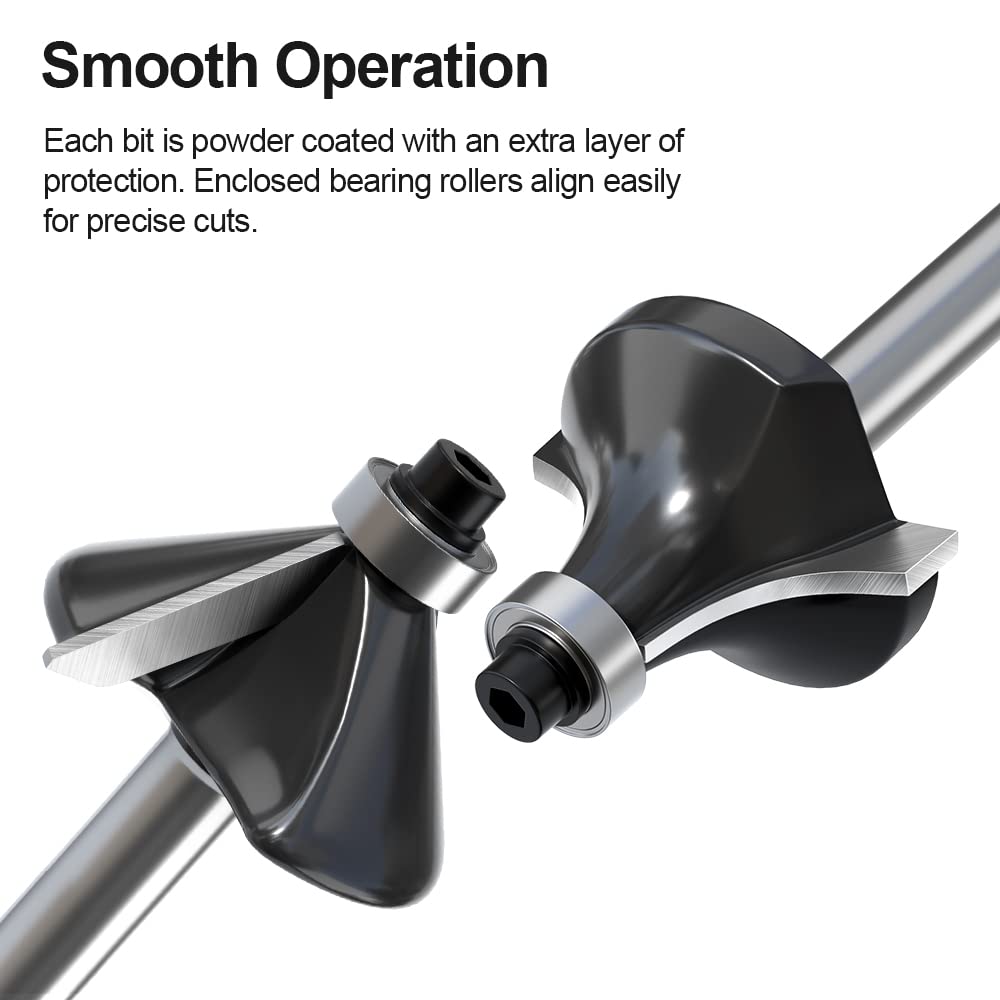 Fivepears straight bit with quarter-inch shank for wider grooves
