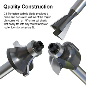 Fivepears straight bit with quarter-inch shank for deeper cuts