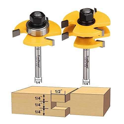 FivePears tongue router bit set for precise tongue joint in woodworking