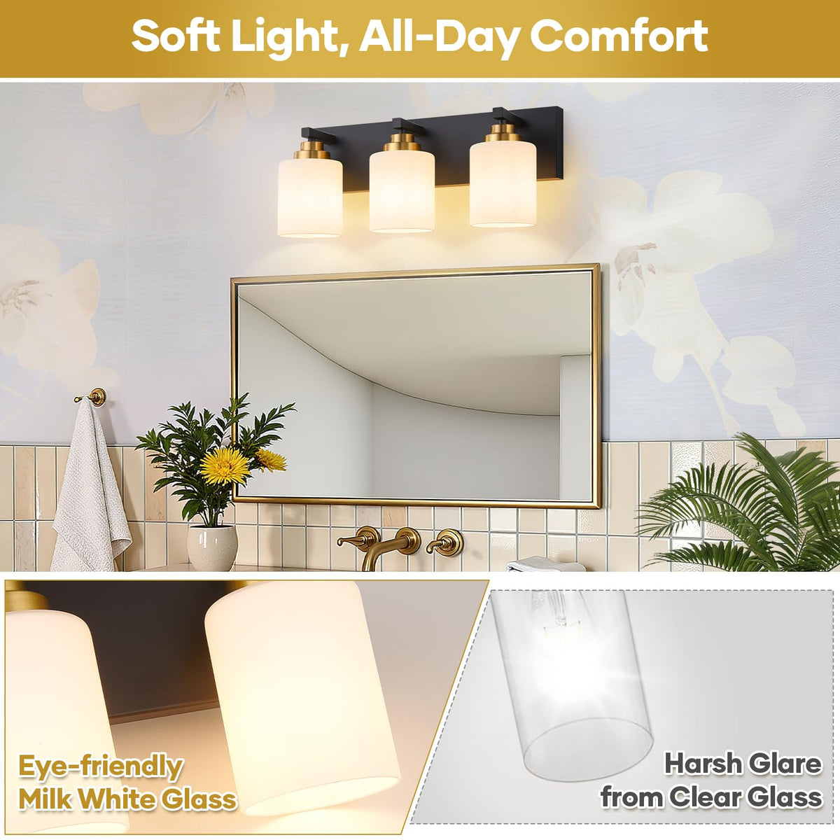 Bulbs not included with Fivesun vanity light.