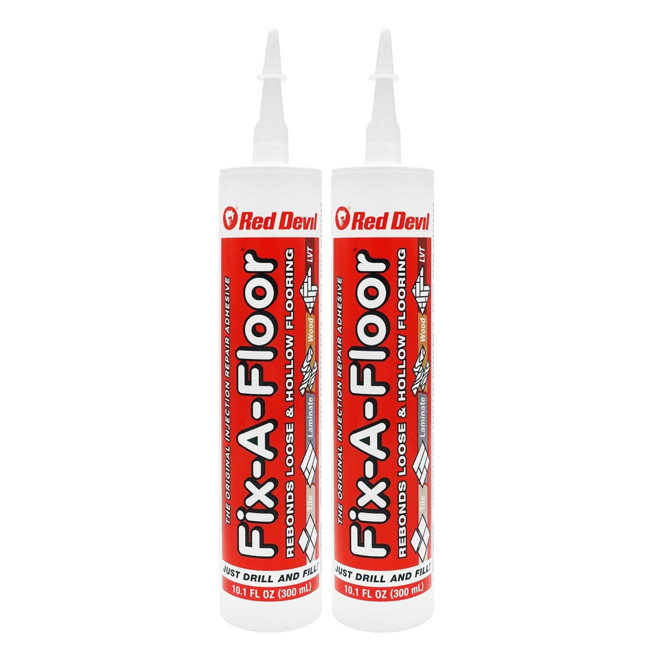 Fix-A-Floor Original bottle closeup shows quick, durable tile bonding.