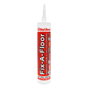 Fix-A-Floor Original tile adhesive tube secures loose tiles on diverse subfloors.
