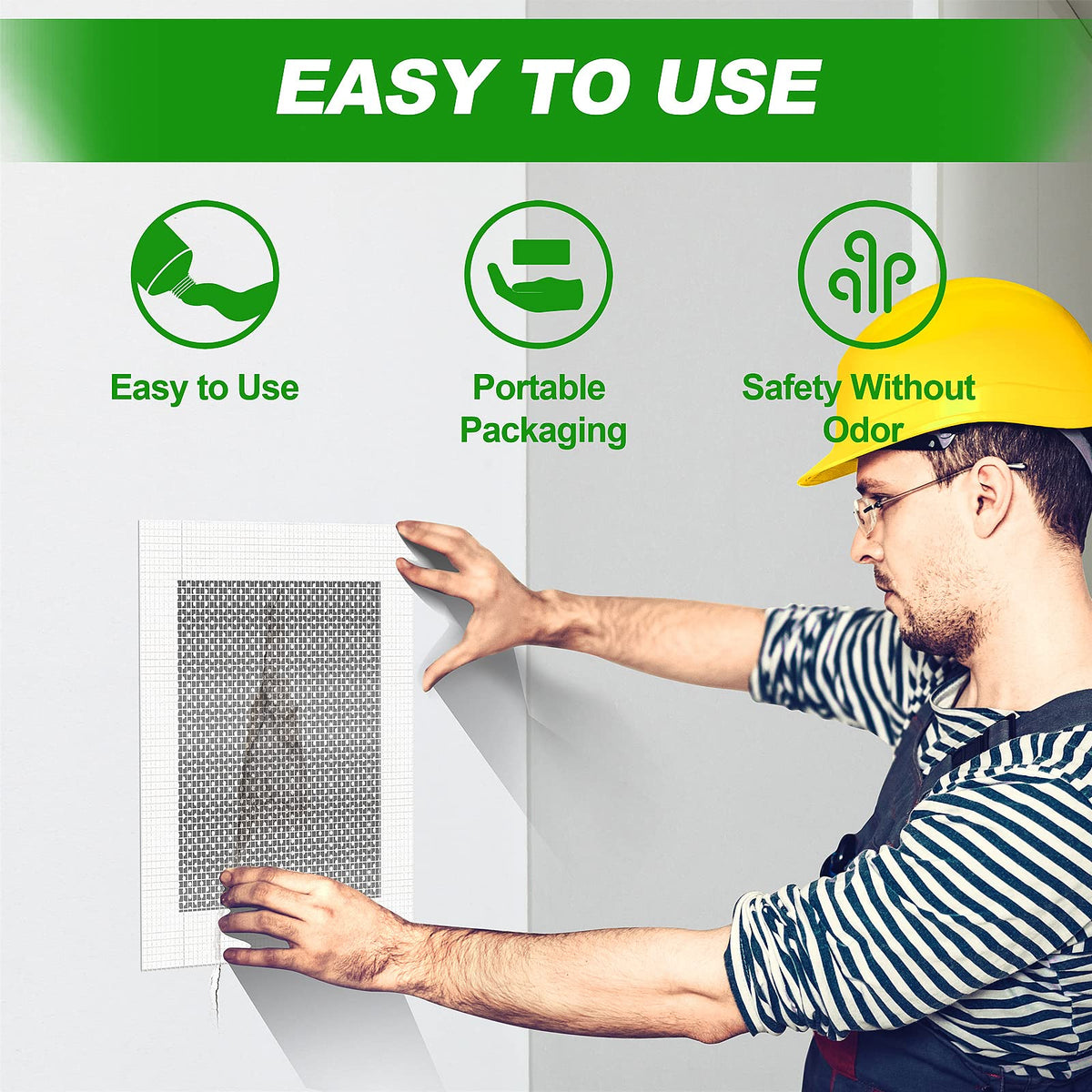 FixBuild drywall patch kit 4x4 inch patch mending larger holes neatly.
