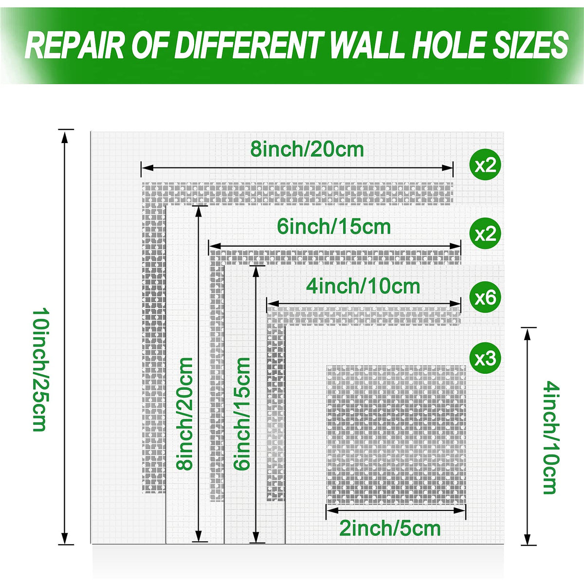 FixBuild 8x8 inch patch provides durable repair for sizable wall openings.