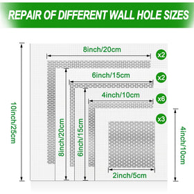 FixBuild 8x8 inch patch provides durable repair for sizable wall openings.