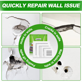 FixBuild aluminum patch with self-adhesive tape sticks firmly to drywall.