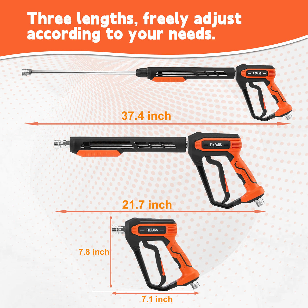 FIXFANS 50 ft hose with M22 fitting for extended reach and versatile connections