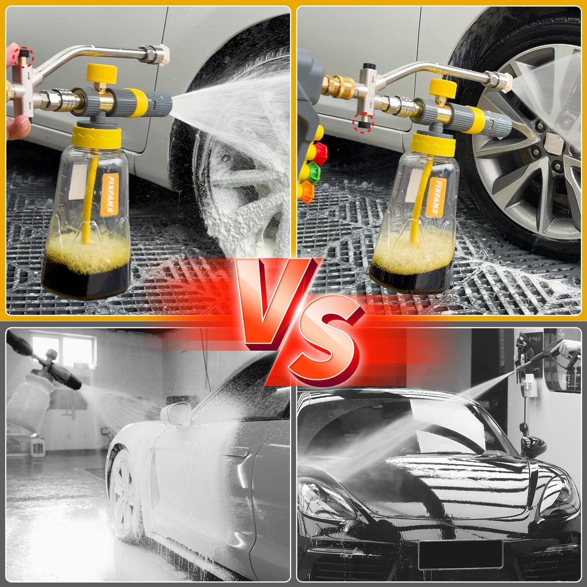 FIXFANS adjustable foam cannon top knob controls foam density