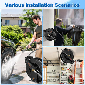 Black powder-coated finish resists corrosion in demanding environments