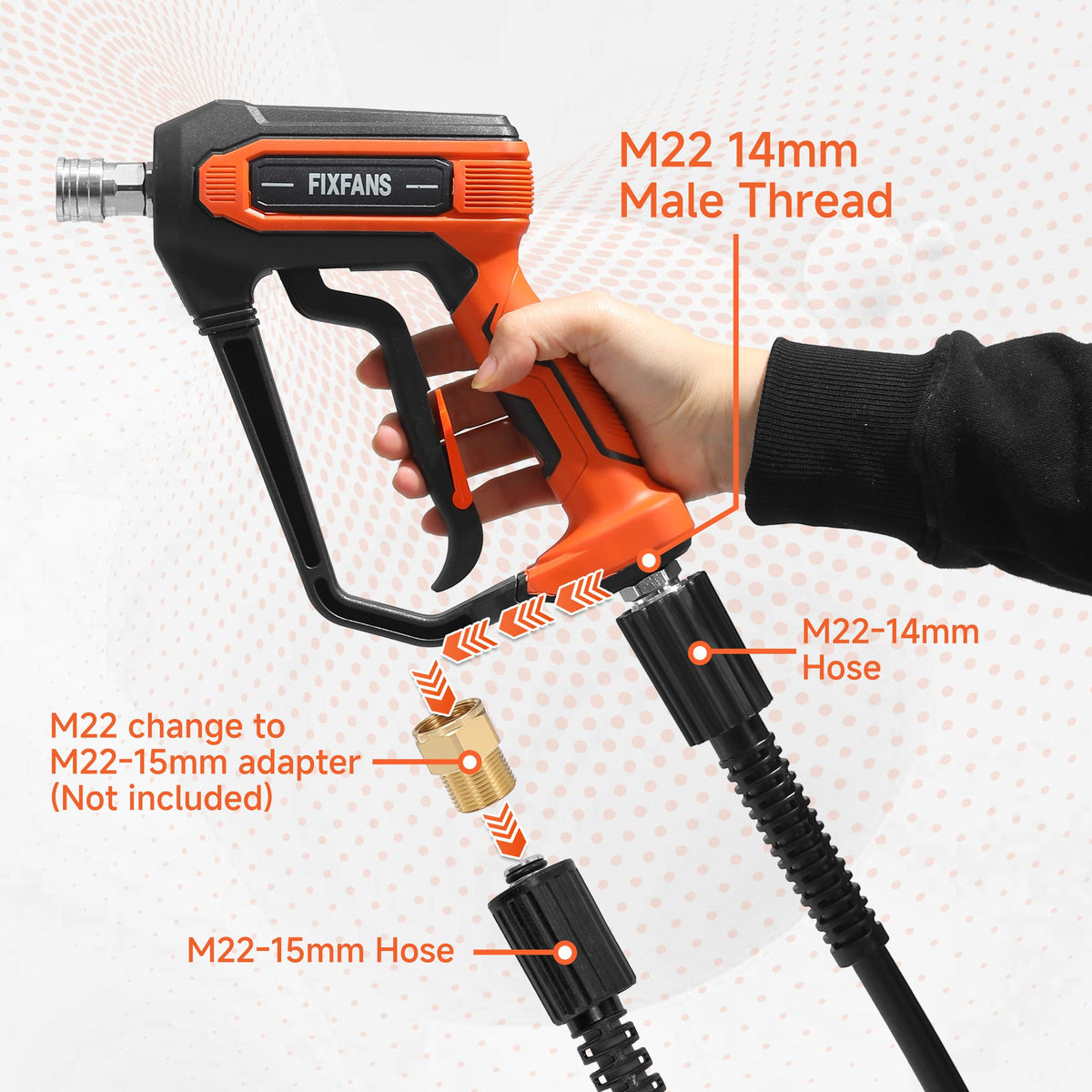FIXFANS extension wand 21.7 in enables mid-height cleaning